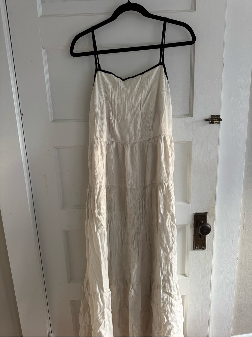 a new day Cream Maxi Slip Dress with Black Trim